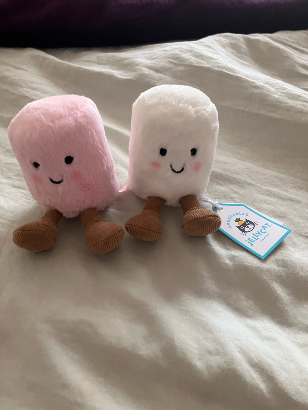 Jellycat Pink and White Marshmallow Plush Pair